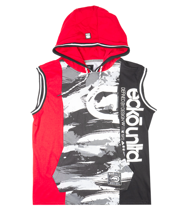 Grey Camo Red Hoodie