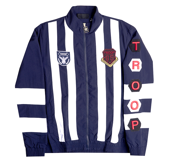 Navy Nylon Zip Jacket